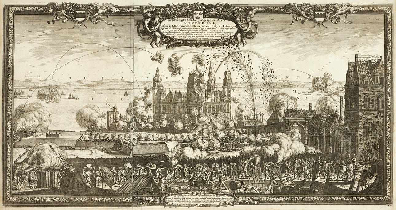 ERIK DAHLBERG (1625-1703): Cronenburg, dated 1658, etching.