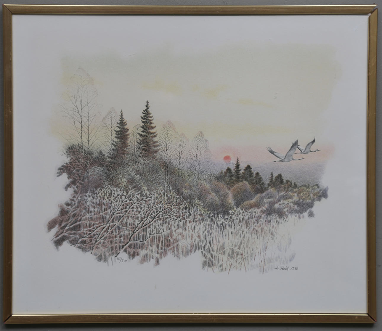 LENNART FRISK. Färglitografier, 2 st, signerade, numrerade 186/300 och 189/300 och daterade 1980.