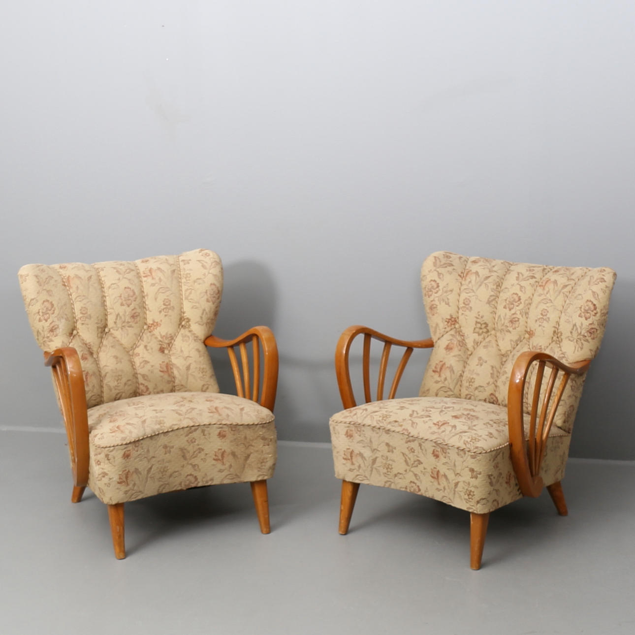 FÅTÖLJER, 2 st, funkis, 1930/40-tal.