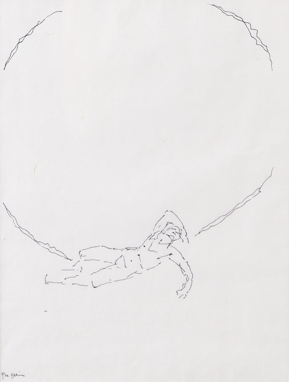 PER HELIN. Drawing, signed.