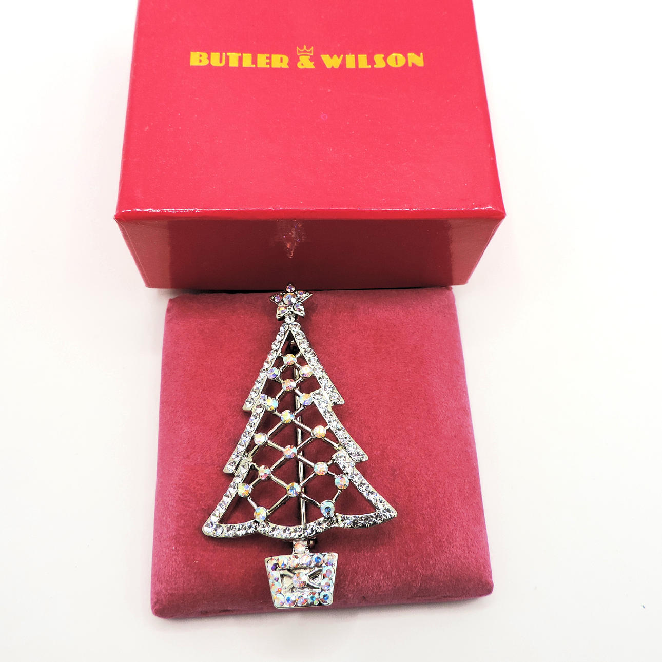 BUTLER & WILSON KRYSTAL JULETRÆ BROCHE.