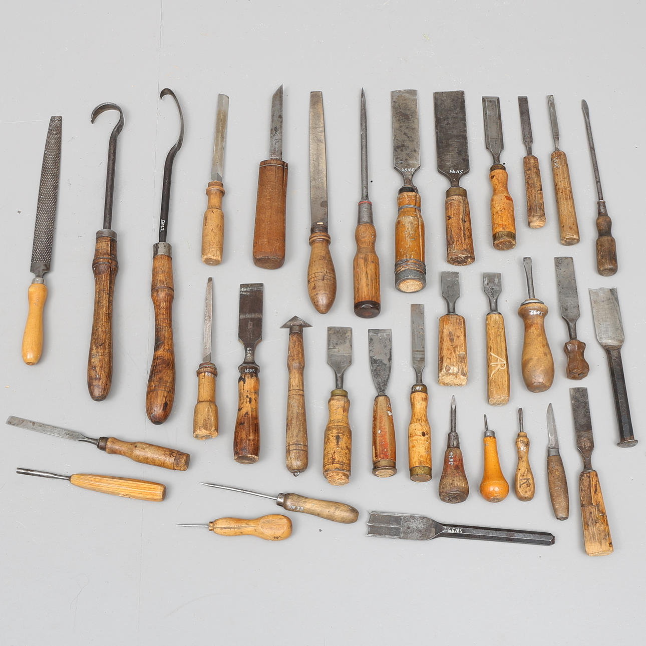 PARTI STÄMJÄRN, FILAR m.m, Erik Anton Berg, Wüster & Co, Hackman & Co, Parker & sons.