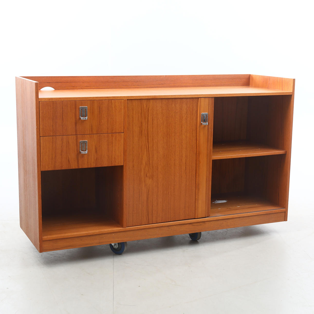 STEREOBÆNK, teak, 1960'erne.