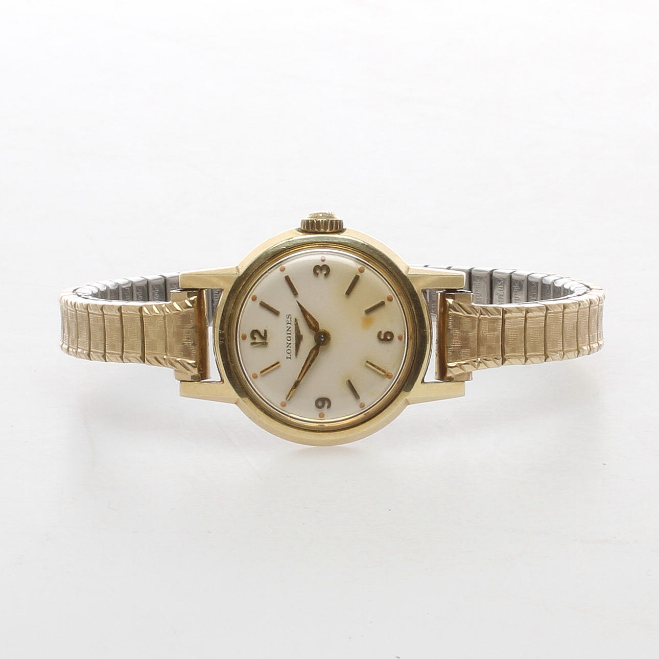 ARMBANDSUR, dam, Longines, Cal 14.16, guld på stål.