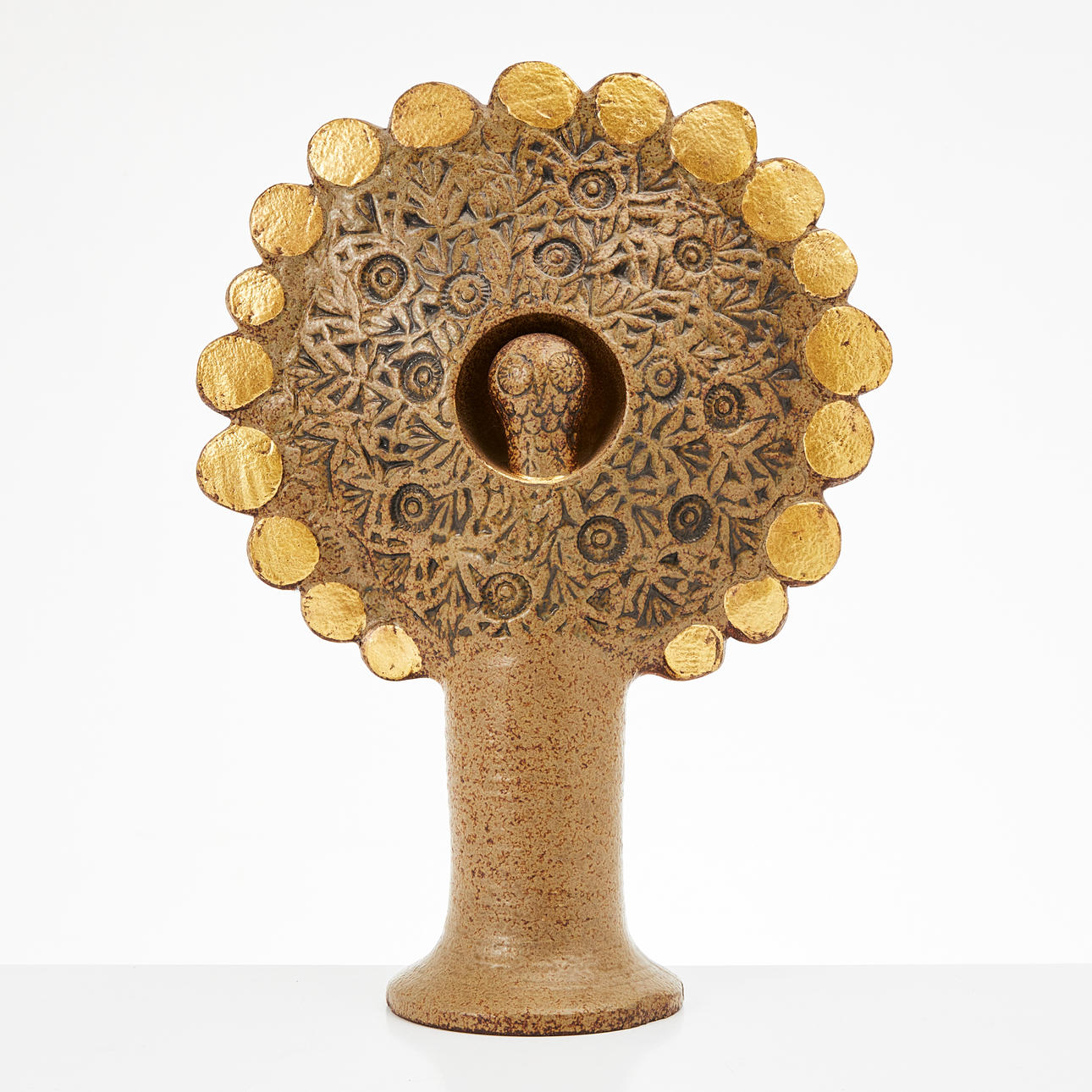 LISA LARSON. “Gold tree”, large tree, stoneware, marked, Gustavsberg.