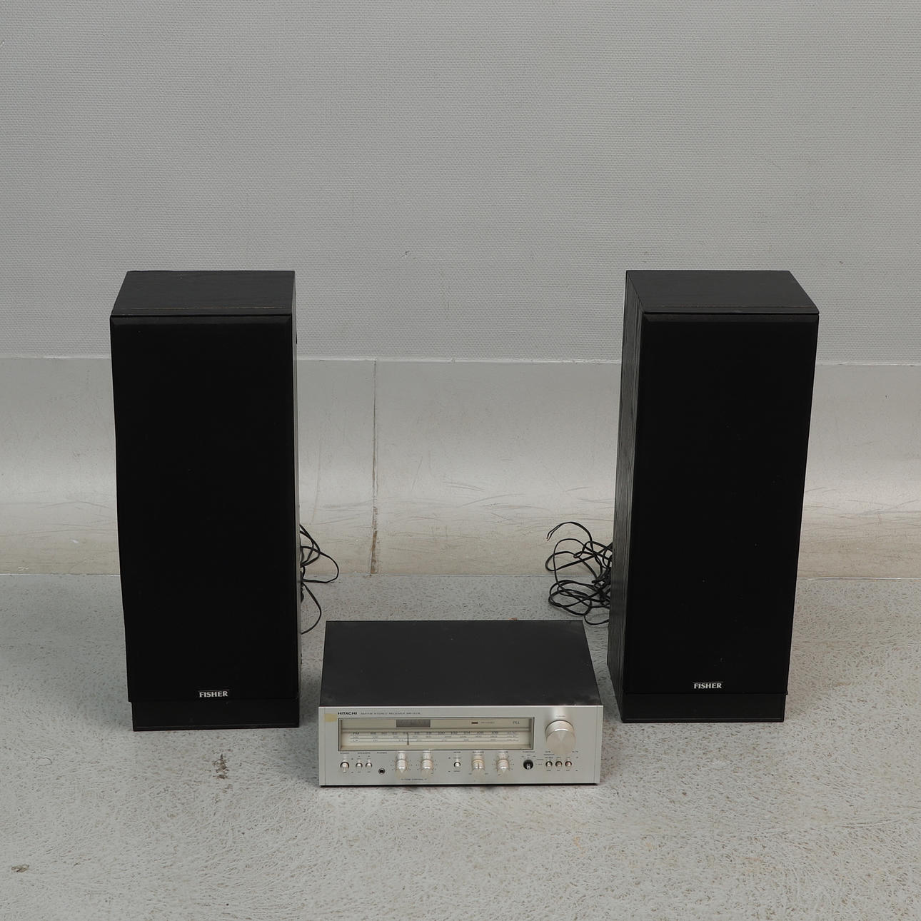 RECEIVER, with speaker. Hitachi & Fisher, 1970s/80s.
