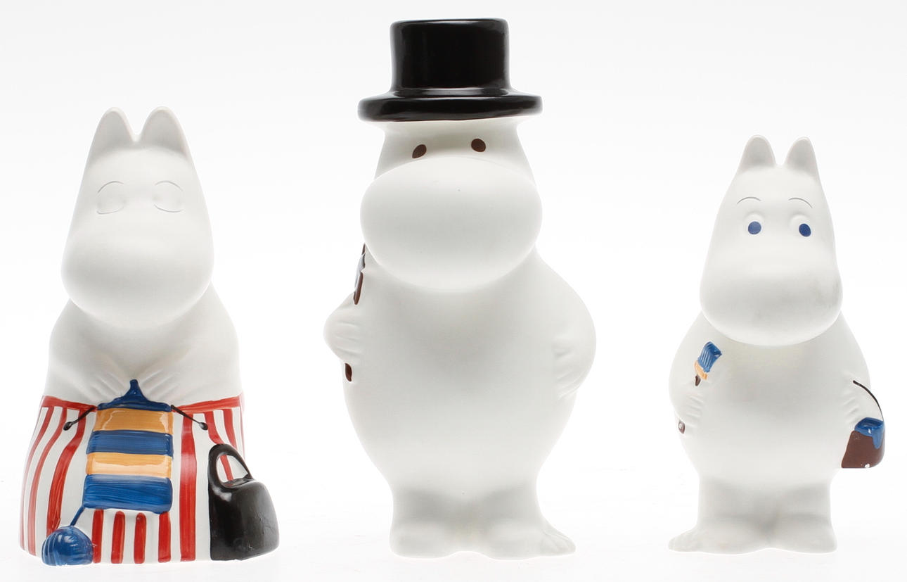 FIGURINER, 3 st, porslin, Tove Slotte-Elevant, Arabia.