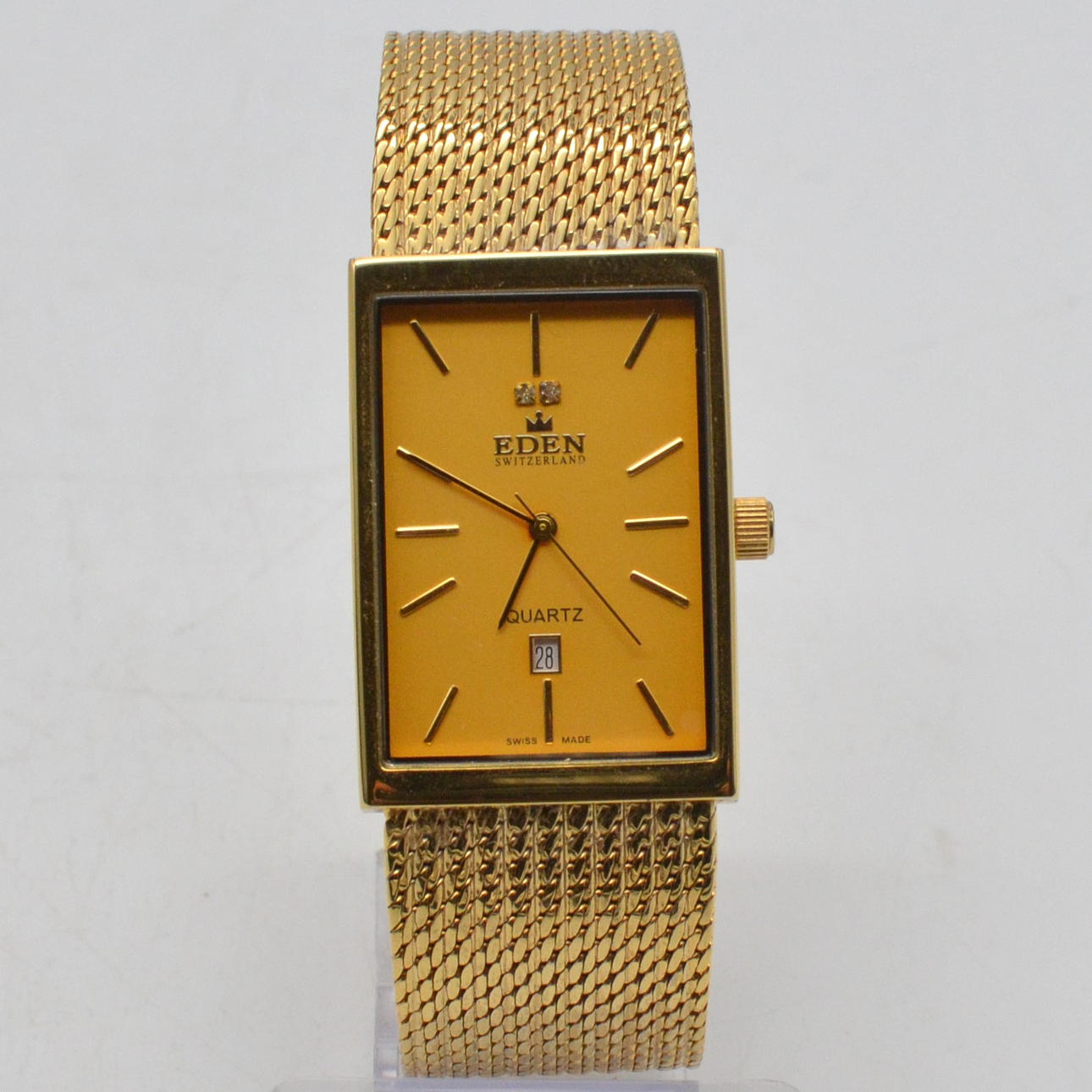 EDEN SWITZERLAND MEN'S WRISTWATCH, QUARTZ, GOLD-PLATED STAINLESS