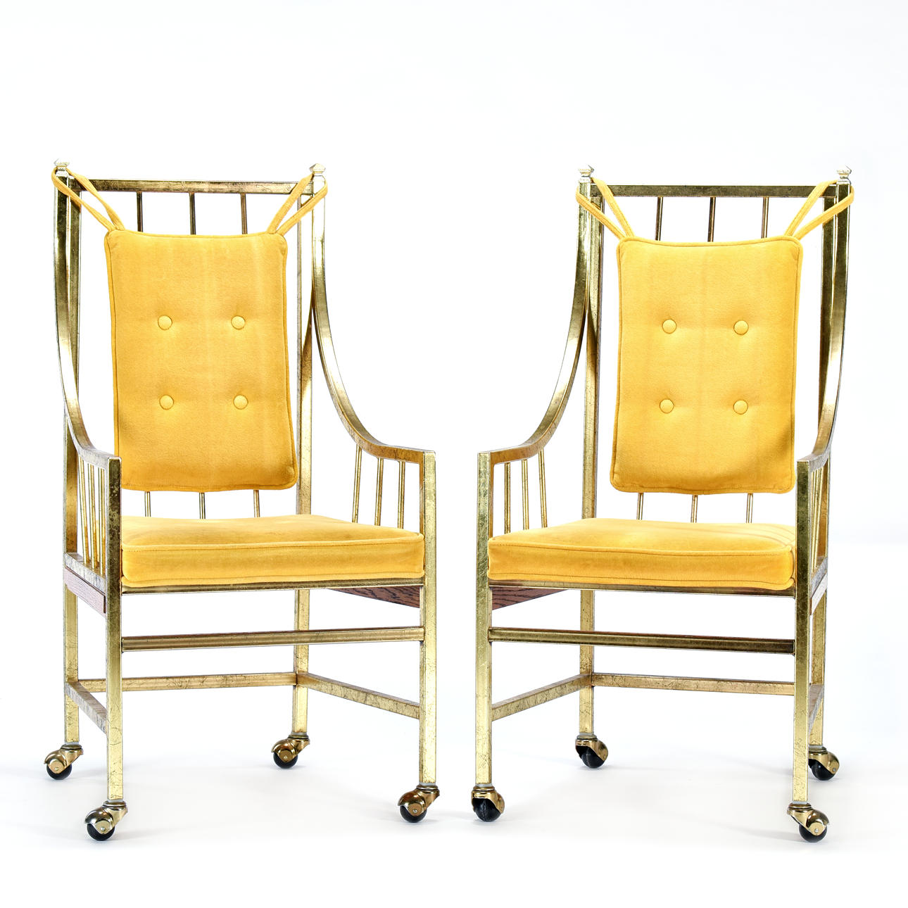 Karmstolar Mässing 1980-tal USA (2 st).