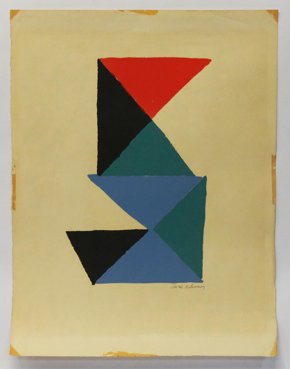 SONIA DELAUNAY. LITOGRAFÍA, COMPOSICIÓN CON TRIÁNGULOS.