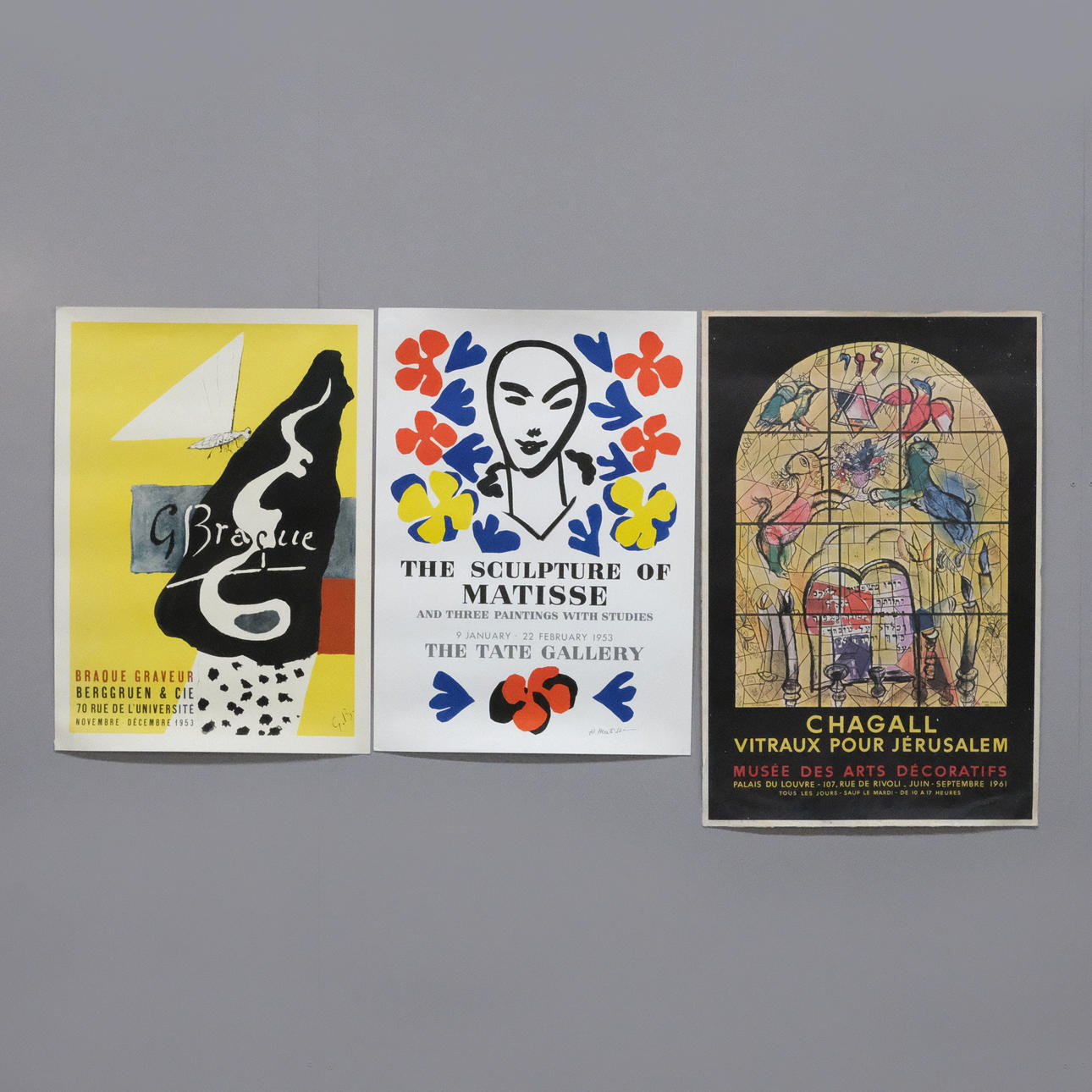 THREE EXHIBITION POSTERS.