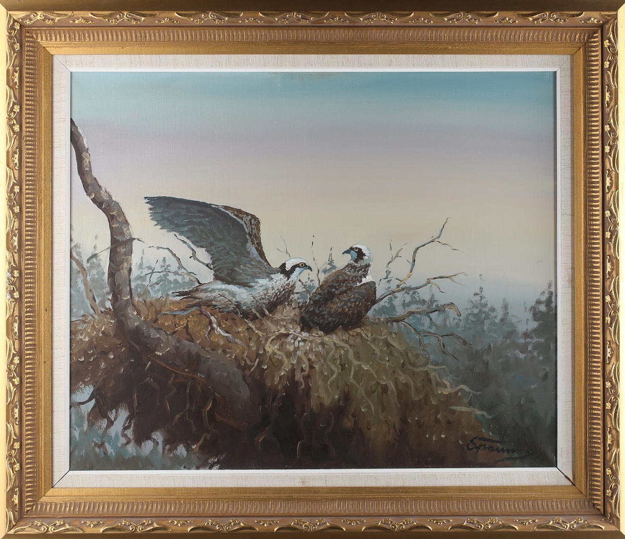 BENGT SPARRING. "Fiskjuse", olja på duk, signerad.