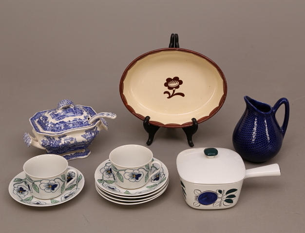 SERVISDELAR, 11 delar, porslin, Rörstrand / Gustavsberg / Masons.