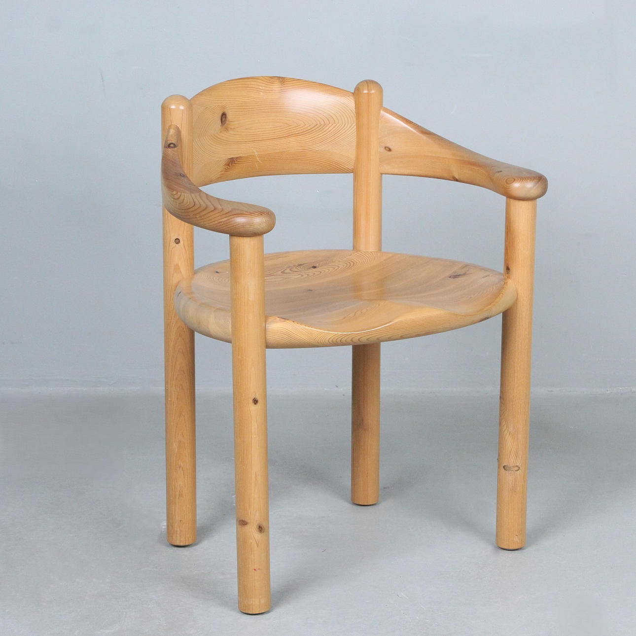 RAINER DAUMILLER. Attributed. armchair, pine tree, Denmark, 1970s.
