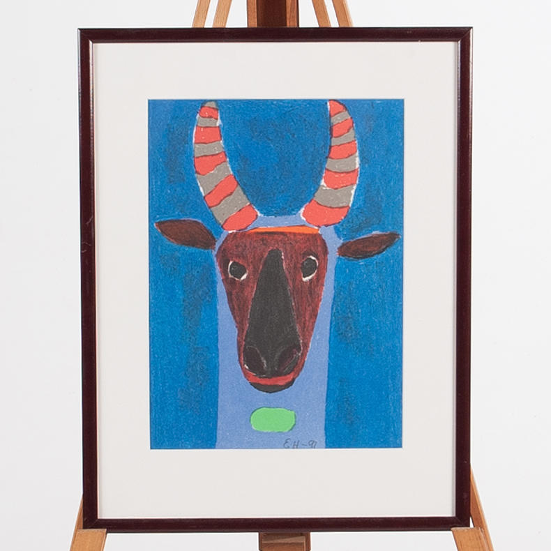 ERIK HÖGLUND. Lithograph, figural composition, signed and dated 91.