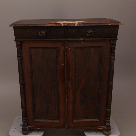 SKÄNKSKÅP, pardörrar + parlådor, 18-/1900-tal.