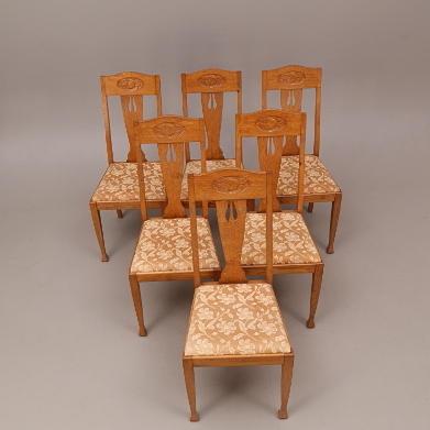 STOLAR, 6 st, ek, Äpplet, 1900-tal.