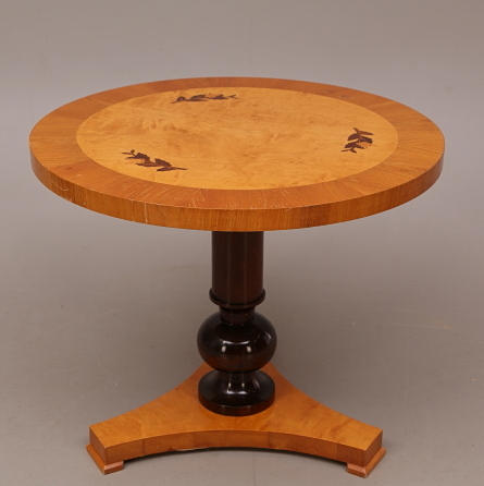 PELARBORD, trä / intarsia tre blommor/blad, fotplatta, 1930/40-tal.