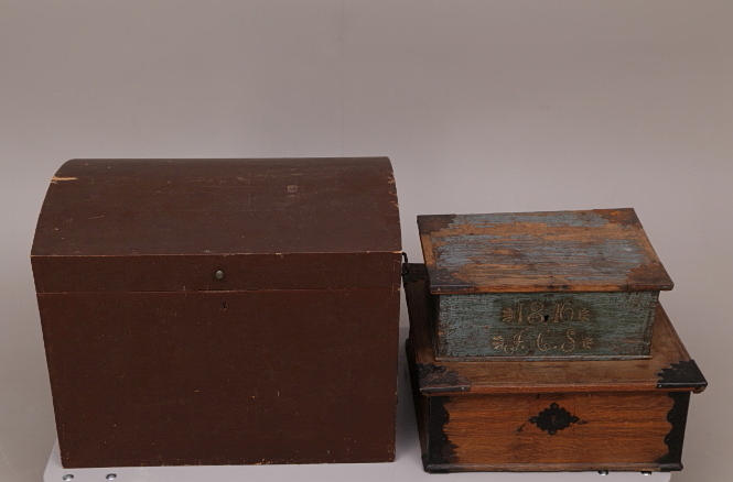 KISTA, furu + SKRIN, 2 st, ek: samtliga allmoge, 18-/1900-tal.