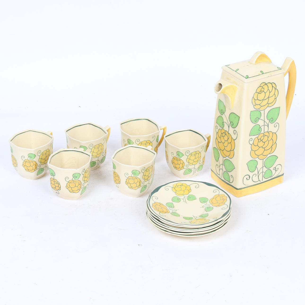 A ROYAL DOULTON ART DECO COFFEE SET.