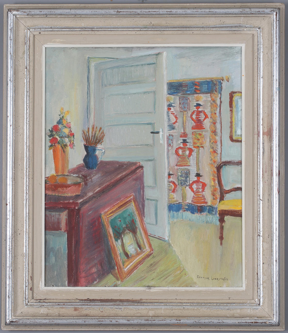 GUNNAR LUNDSTRÖM. Interior, oil on canvas, signed.