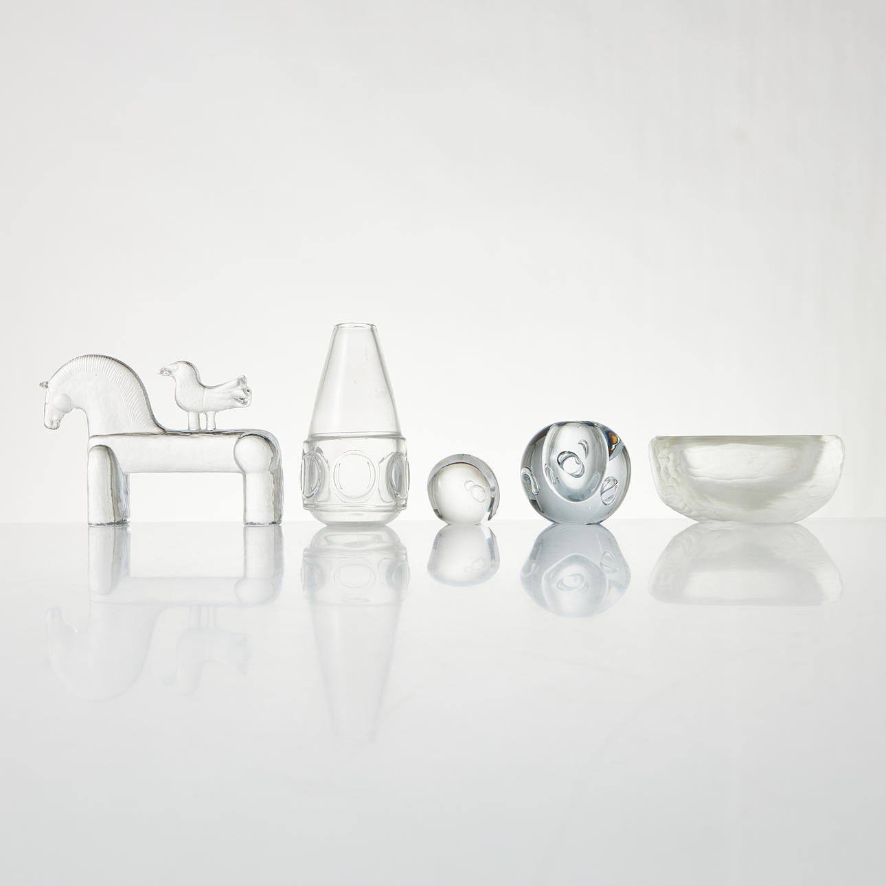 KUNSTGLAS, svensk glasværk, 5 stk.