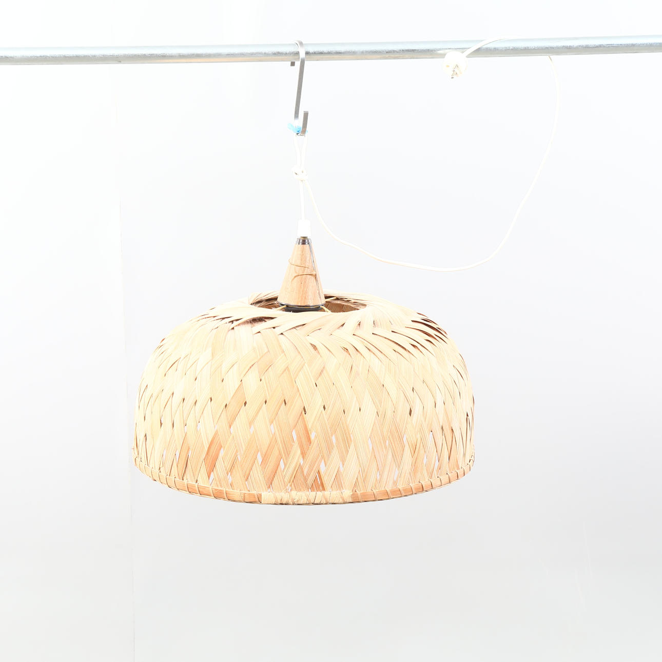 A BAMBOO CEILING LAMP.