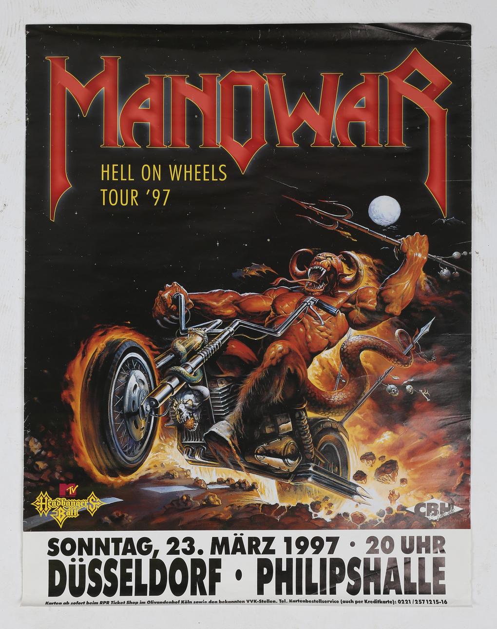 MANOWAR HELL ON WHEELS TOUR ‘97 POSTER.