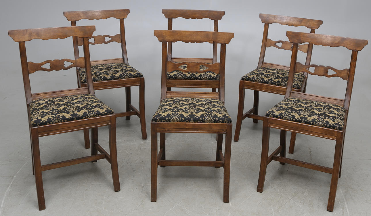 STOLAR 6 st Allmogestil 1900-tal.