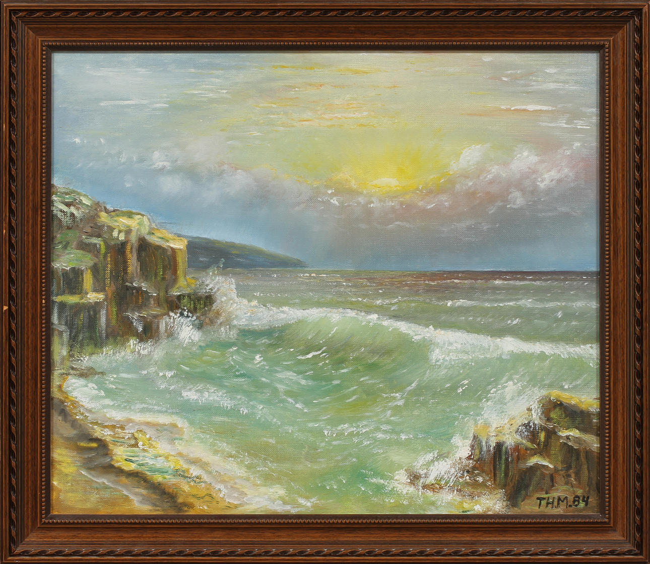 THOMAS MÖLLER. "Morgen efter stormen" Olja på duk, signerad och daterad Andöy 84.