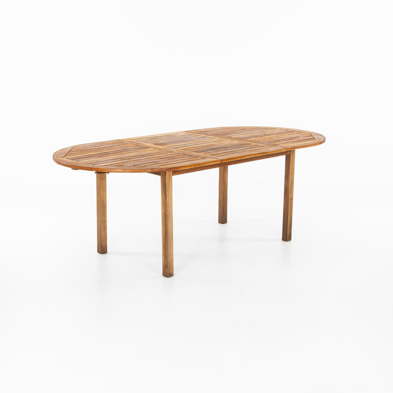 MESA DE COMEDOR, teca, longitud total 210 cm.