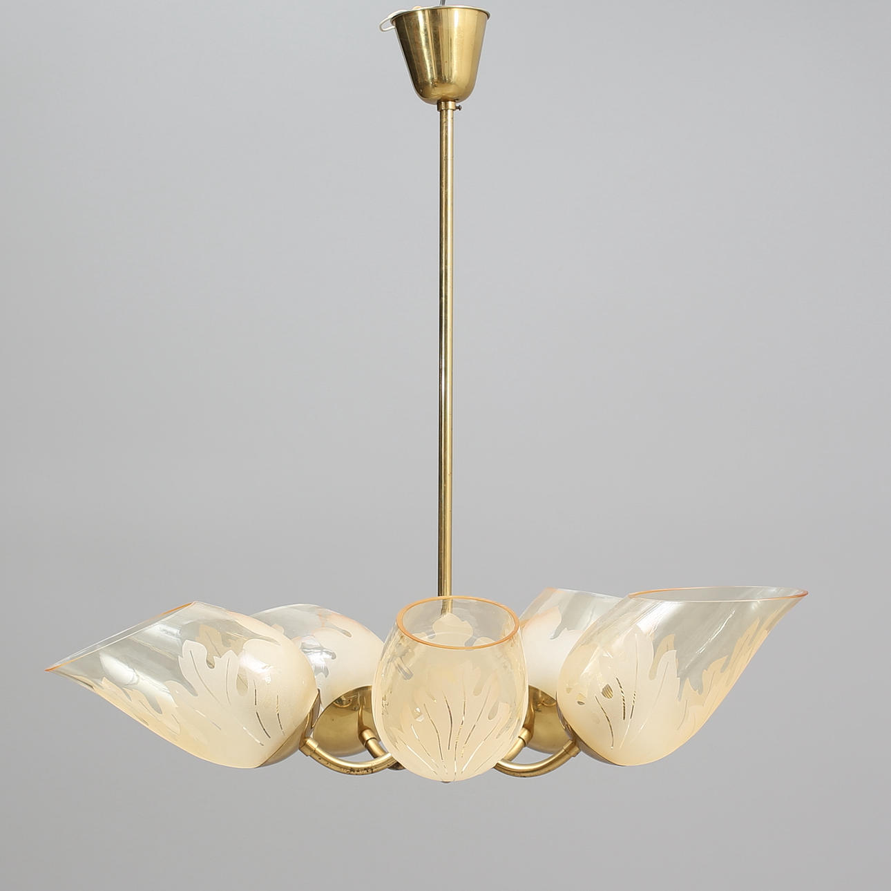 TAKARMATUR, glas och mässing, Carl Erik Bodén för Glössner 1940-tal. Signerad.