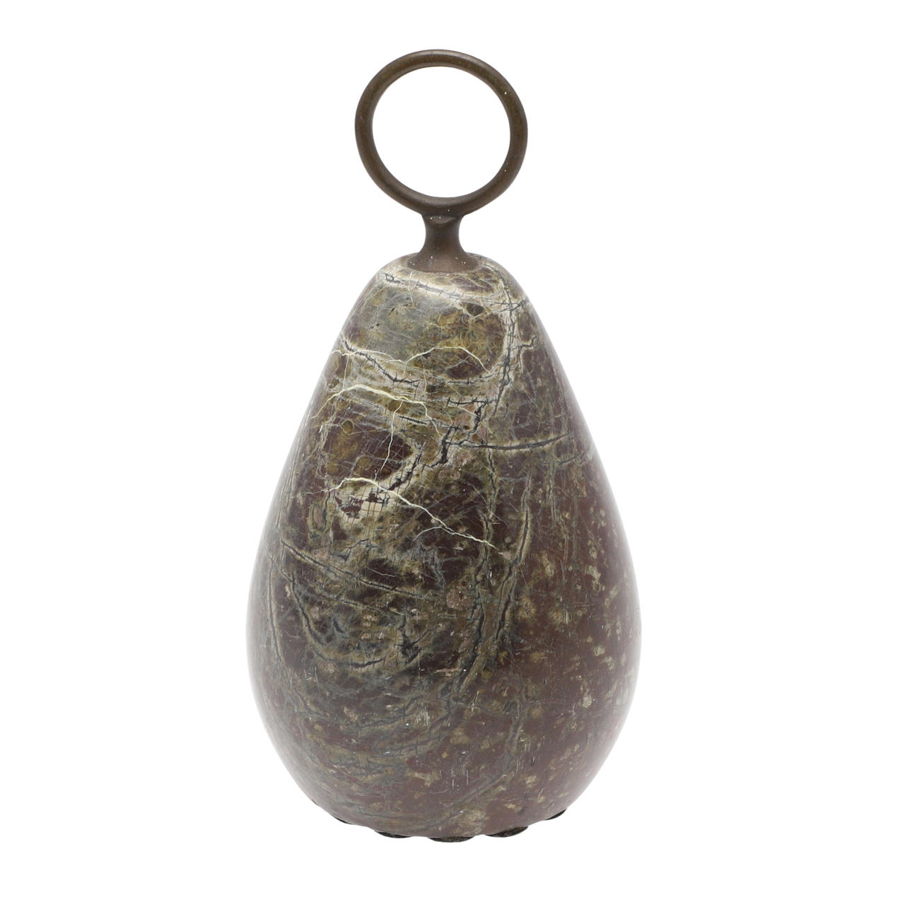 A POLISHED SERPENTINE STONE DOOR STOP.