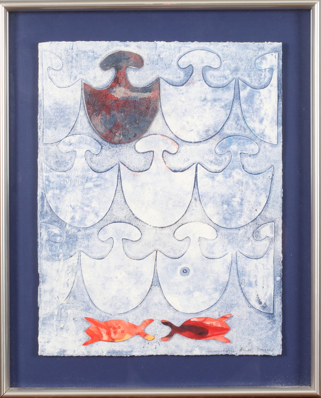 ANITA FORSELL. Composition, collage with paper, signed.