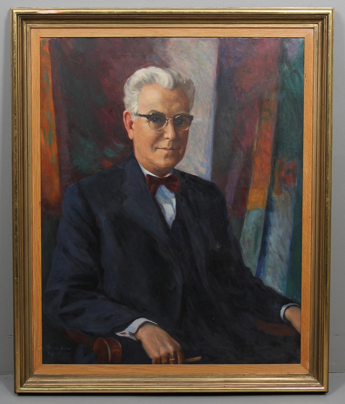 S.LUNDGREN. Vinter Valdemarsudde, samt R Löfgren Mansporträtt.