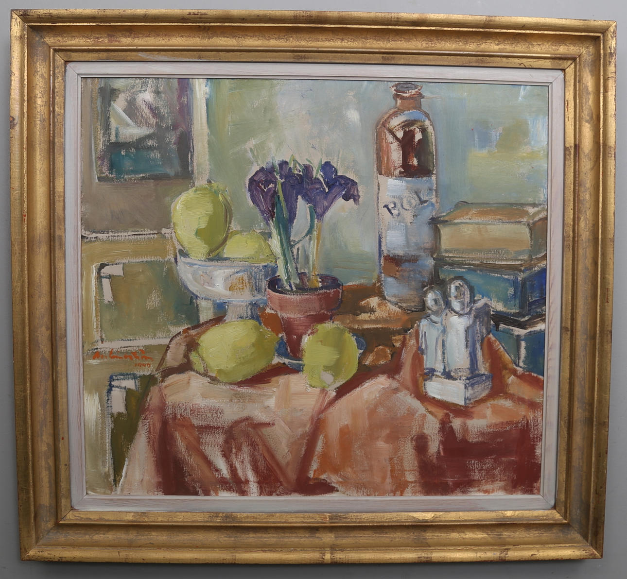 MARTIN LINDSTRÖM. Stilleben, olja på duk, signerad samt daterad 1949.