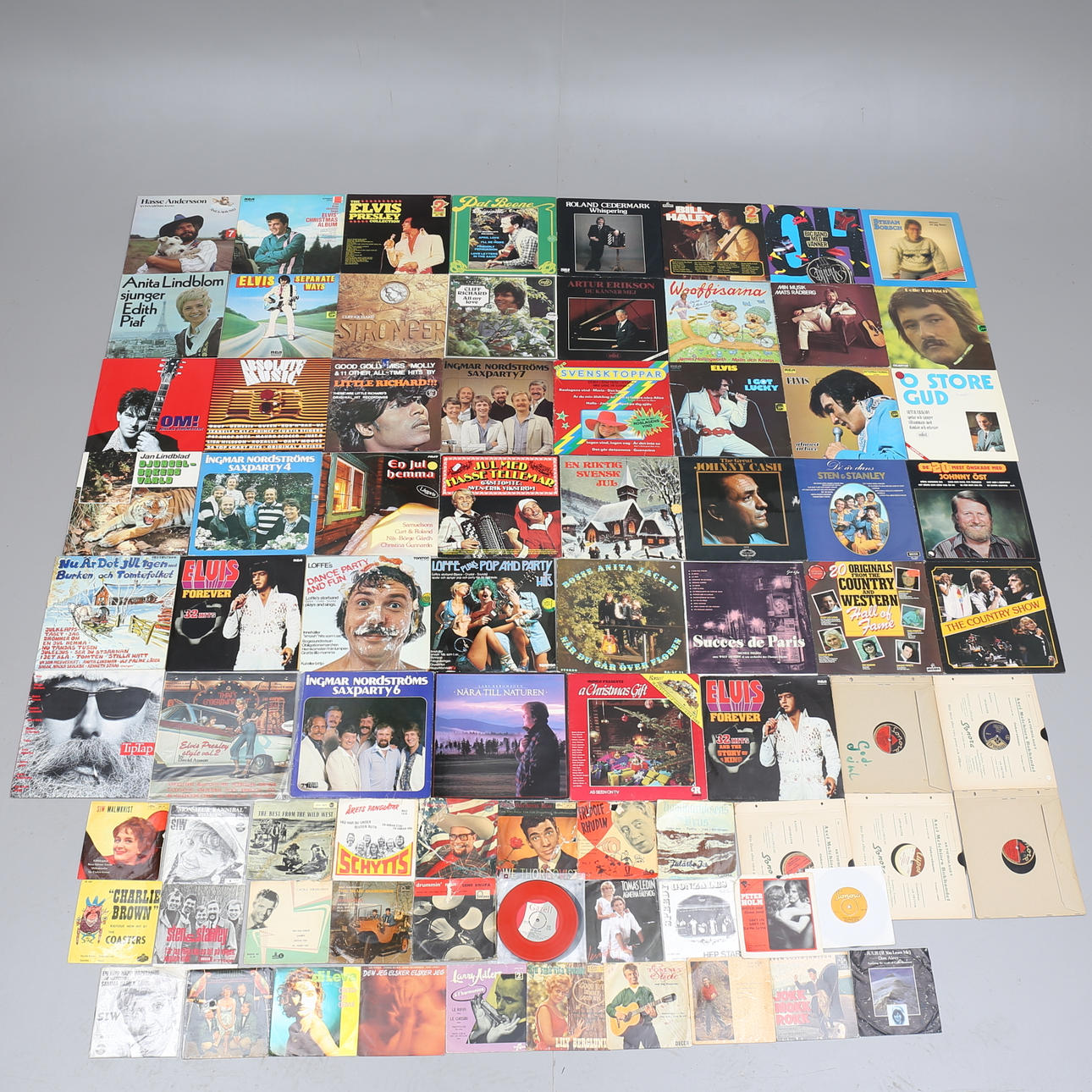 Parti LP-SKIVOR, samt SINGLAR och STENKAKOR.