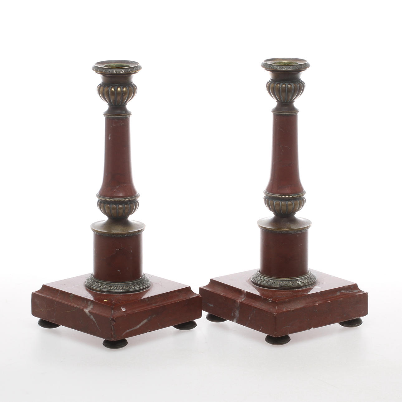 LJUSSTAKAR, 1 par, Louis XVI-stil, 1900-talest första hälft.