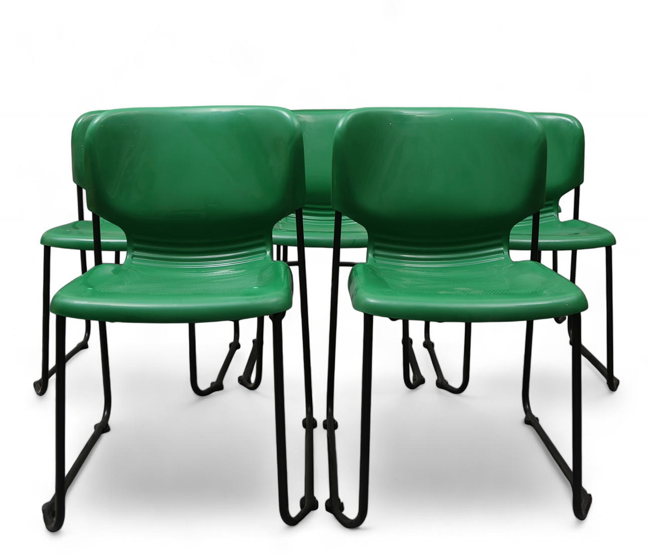 GERD LANGE. Set of eight “SM 400" stackable chairs.