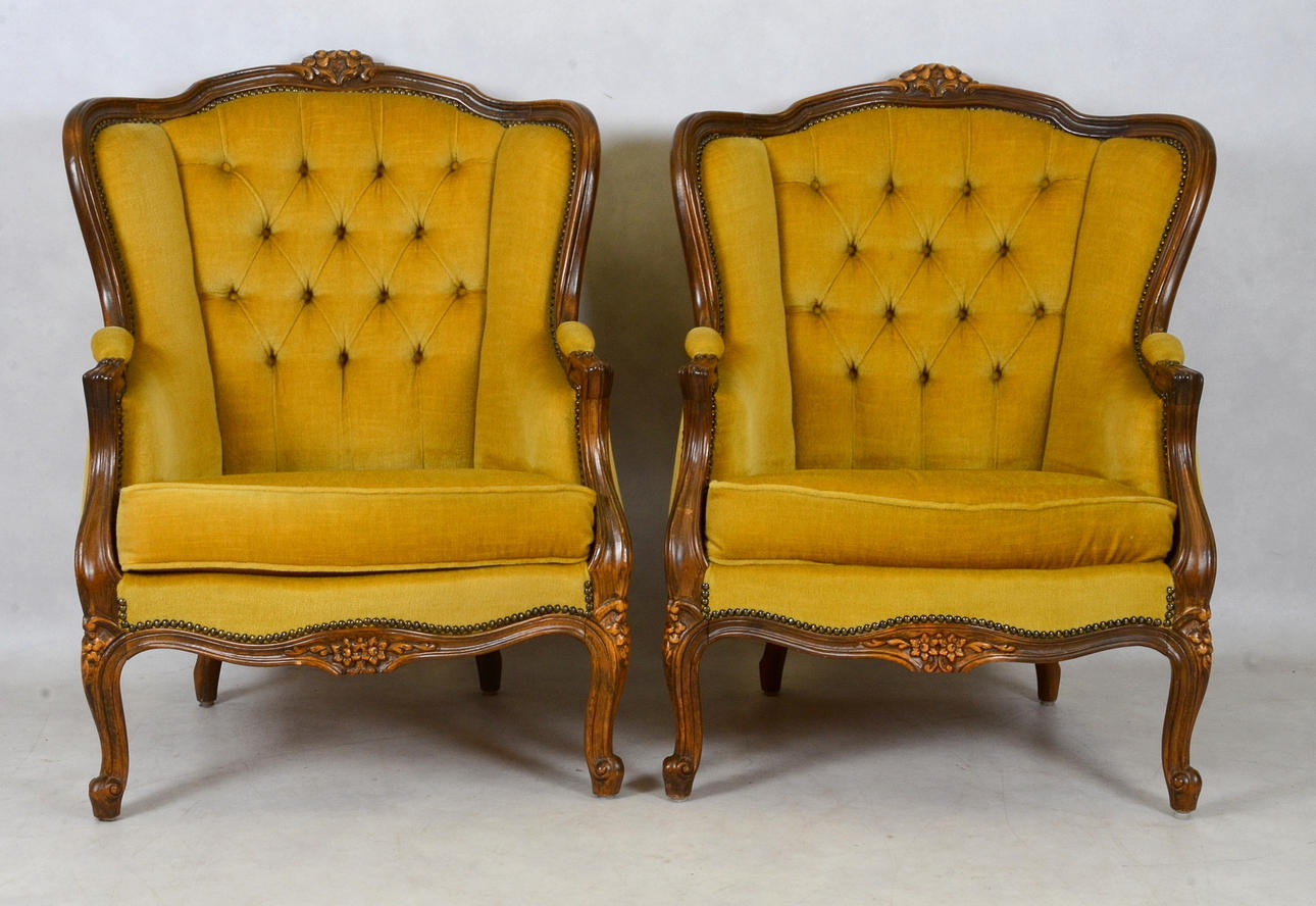 FÅTÖLJER, ett par, rokokostil, 1900-tal.