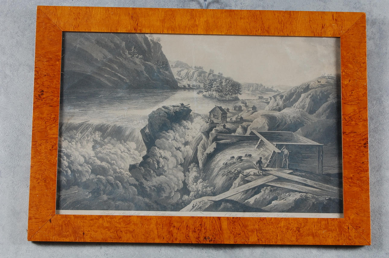 J.F MARTIN. KOPPARSTICK, Toppö strömfall vid Trollhättan, 1800-talets början.