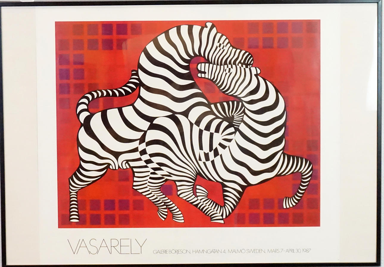 AFFISCH, "Zebror", efter Victor Vasarely (1906 - 1997).
