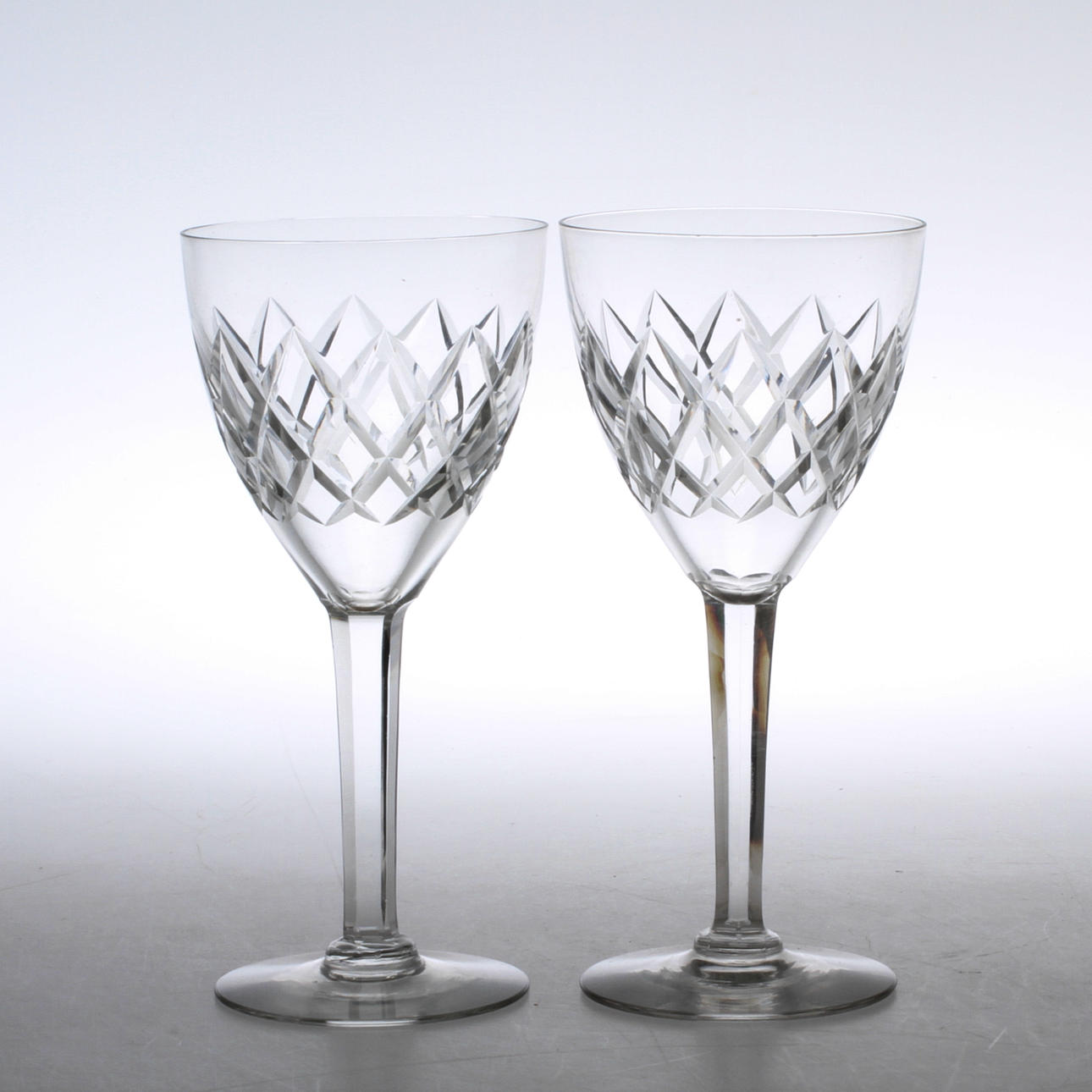 VINGLAS, 7 st, glas, Bror-modell, 1900-tal.