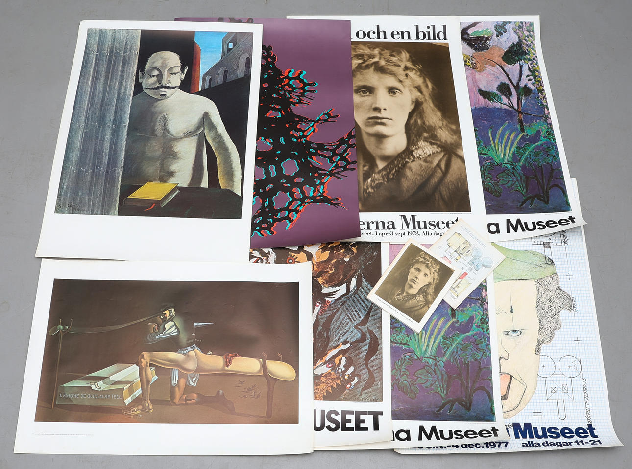 UTSTÄLLNINGSAFFISCHER, 8 ST, MODERNA MUSEET.