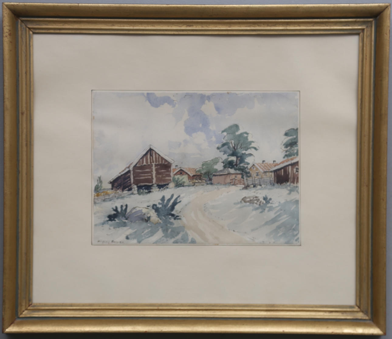 HILDING BOSSLER. Akvarell, signerad.