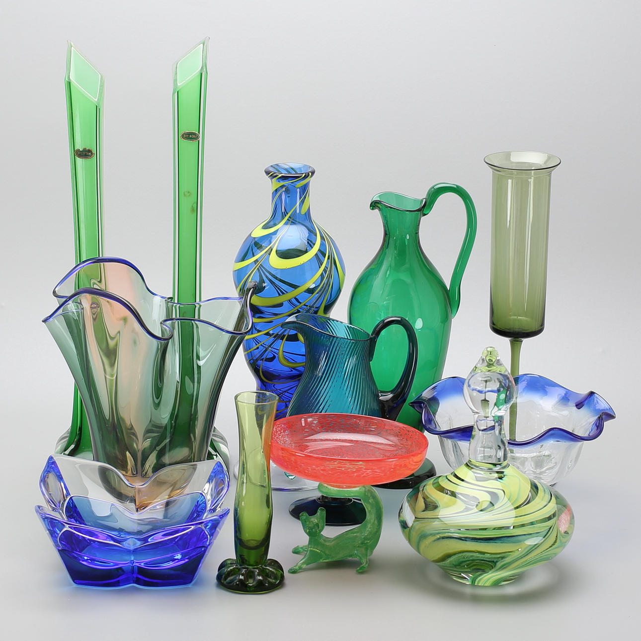 KONSTGLAS, 12 delar, bl.a, Orrefors, Reijmyre m.fl.