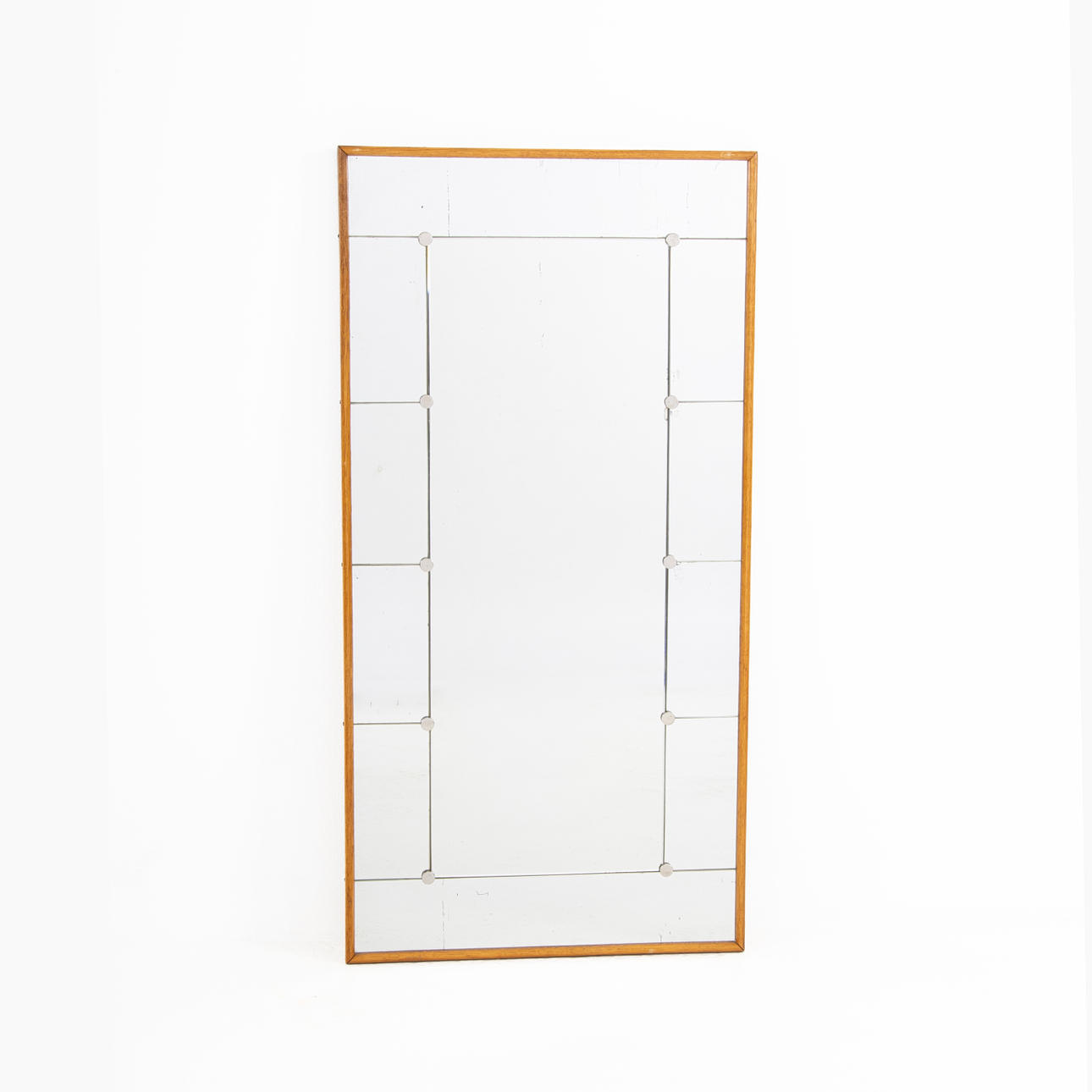 A mirror, 91 x 46 cm, oak, 1950s.
