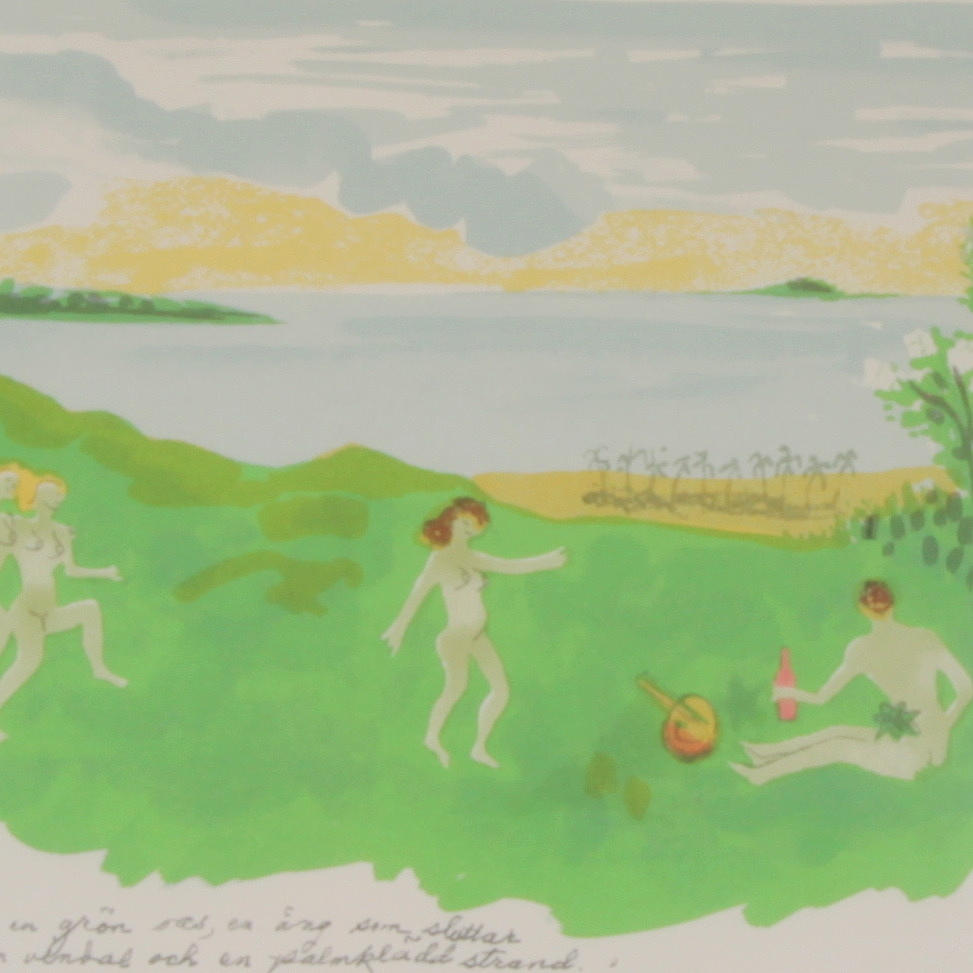 ASTRI BERGMAN TAUBE. Färglitografi, signerad samt numrerad 188/210.