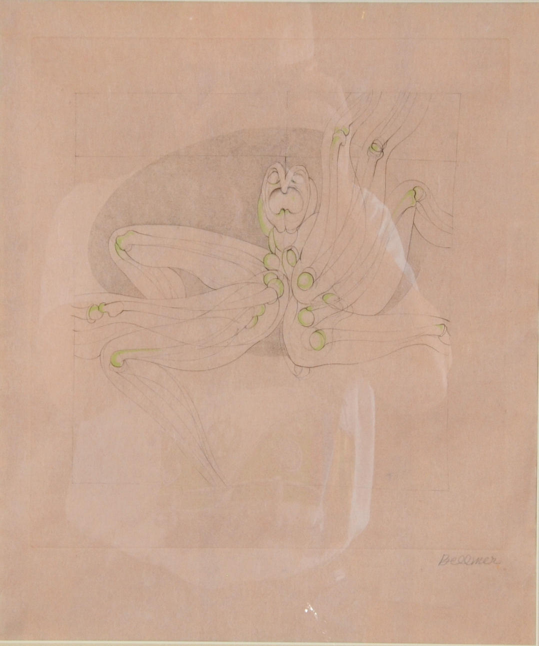 HANS BELLMER. kolorerad etsning.