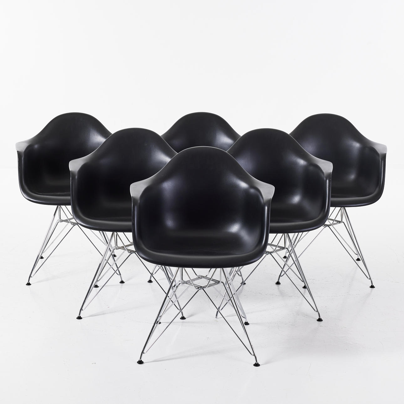 CHARLES EAMES. Stole, 6 stk., „Eames plastik lænestol - DAR“, Vitra.